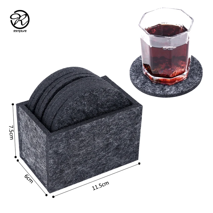 
drink glass coaster craft felt cup coaster promotion glass 8 pcs set round coaster felt 