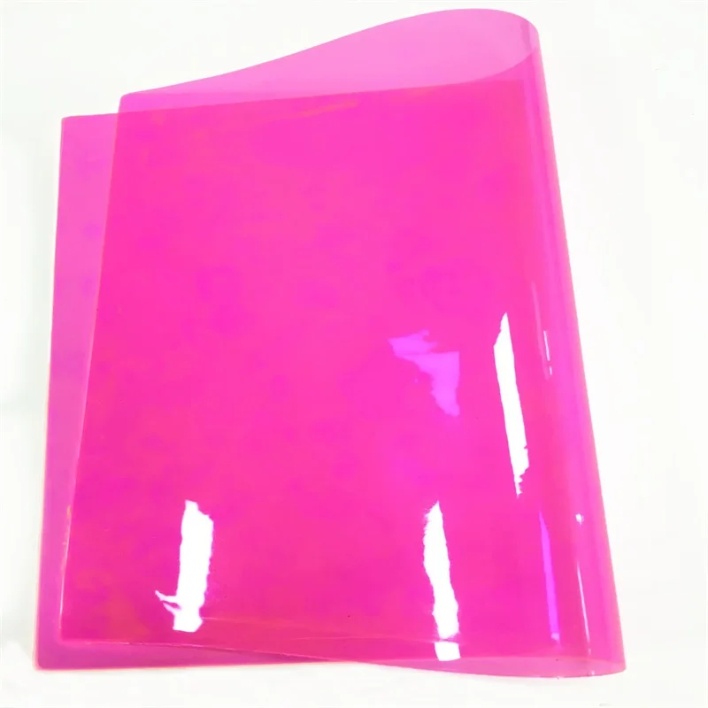 Super Fluorescent Neon Clear PVC Color Vinyl Film Flexible Transparent PVC Film Rolls for Packing Decoration