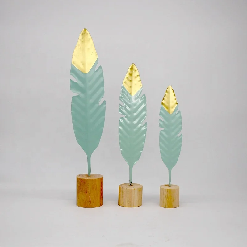 

Simple Feather Creative Metal Craft Modern Wedding Party Room Home Decoration, Blue