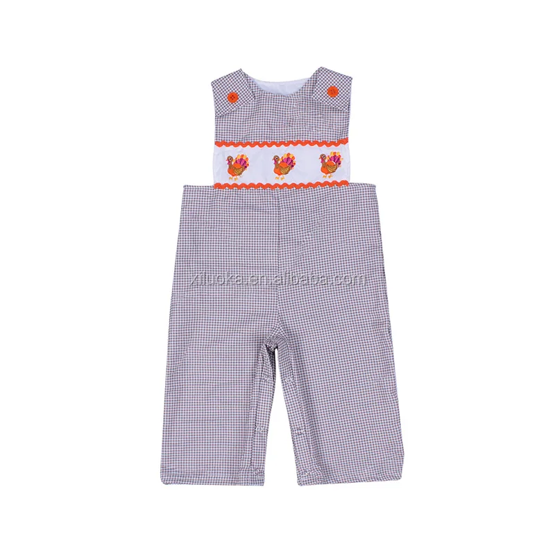 

Factory Direct Thanksgiving Baby Girls Clothes Romper Lobster Baby Clothing mardi Sleeveless Baby Smock Romper, Picture
