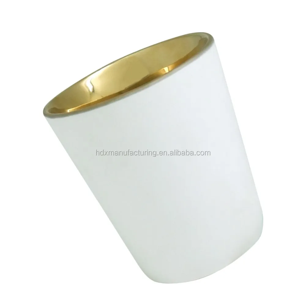 10oz White Ceramic Candle Jars Gold Interior Decor Candle Holders 22oz