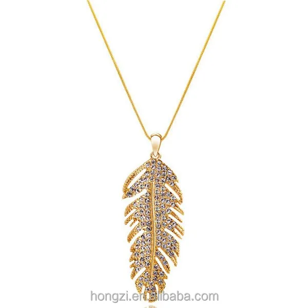 

LOVE wings bohemian fashion feather leaf crystal pendant link chain necklace women valentine's day gifts collier femme necklace