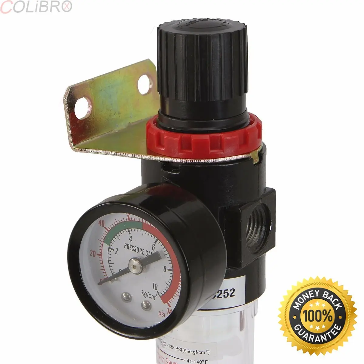 Compressed Air Filter/Pressure Regulator 1/4 Airbrush w/gauge & bracket ...