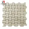 Professional Dogbone Shaped Art Pattern Marble Mosaic Tile Mixed Color Bathroom Decoration
