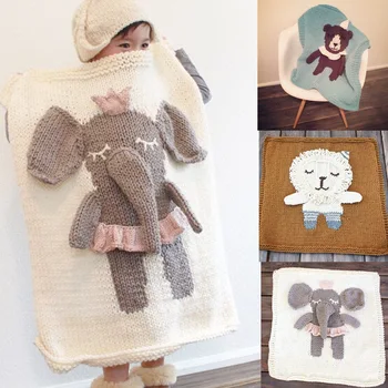 China Supplier New Design Hand Knitted Baby Blankets Bear Elephant Cartoon Blanket For Kids Buy Knitted Blankets Child Super Model Blanket Hand Knit