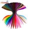 AliLeader Wholesale 20" Single Clip In Synthetic Silky Straight Clip In Hair Extension Curly Blonde Clip In Hair Extensions