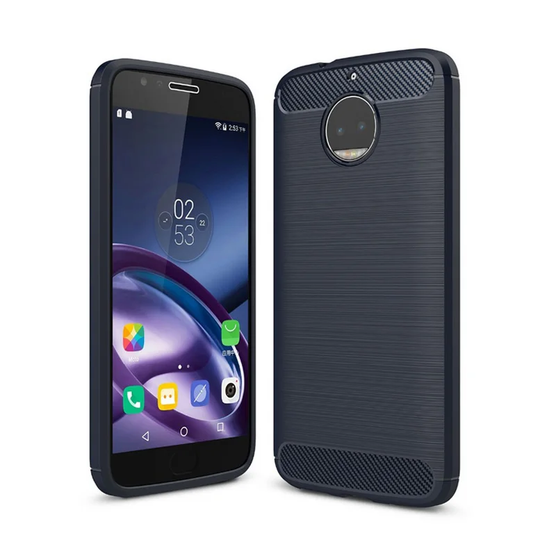 Carbon Fiber Tpu case For Moto G5S Plus soft cover
