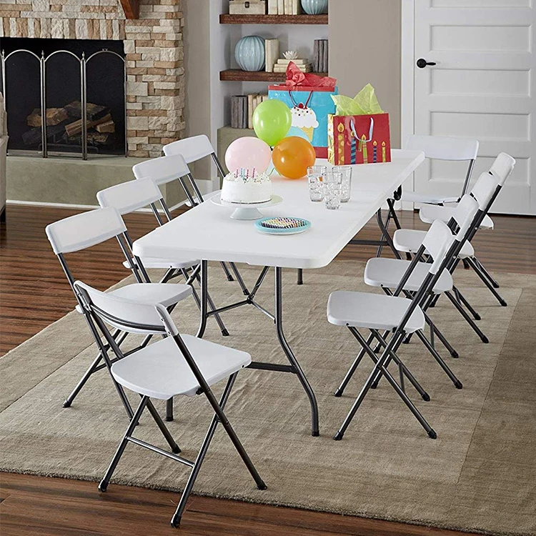 outdoor furniture 6ft Plastic banquet folding table and chairs