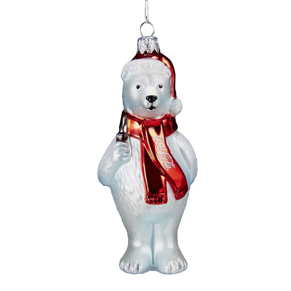 Buy Pack Of 6 Glass Coca Cola Polar Bear With Hat And Scarf