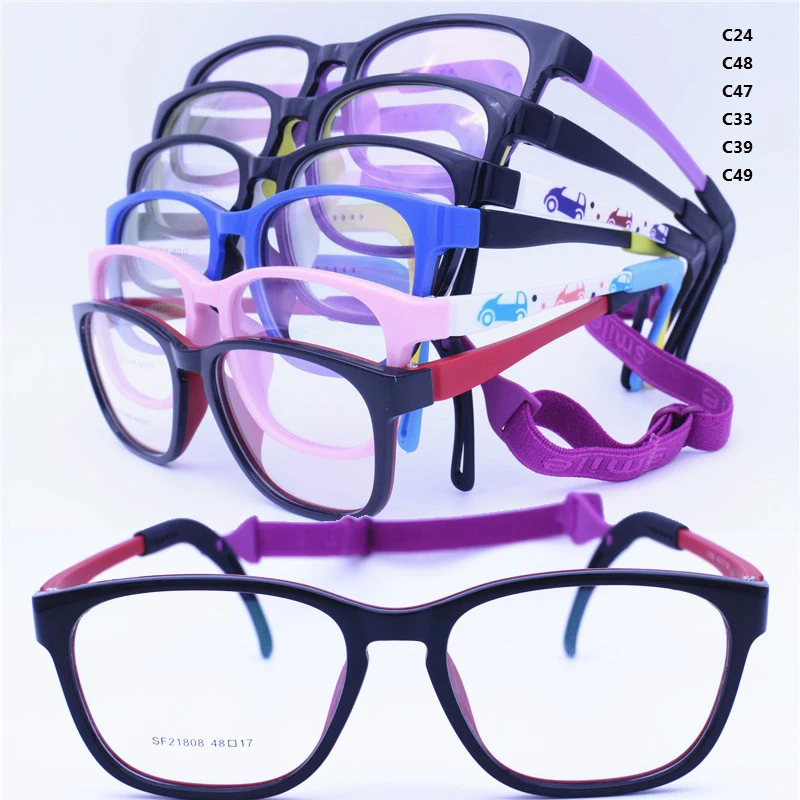 

fast deliver 21808 classic TR90 square shape adjustable temple with elastic strap optical glasses for pupil