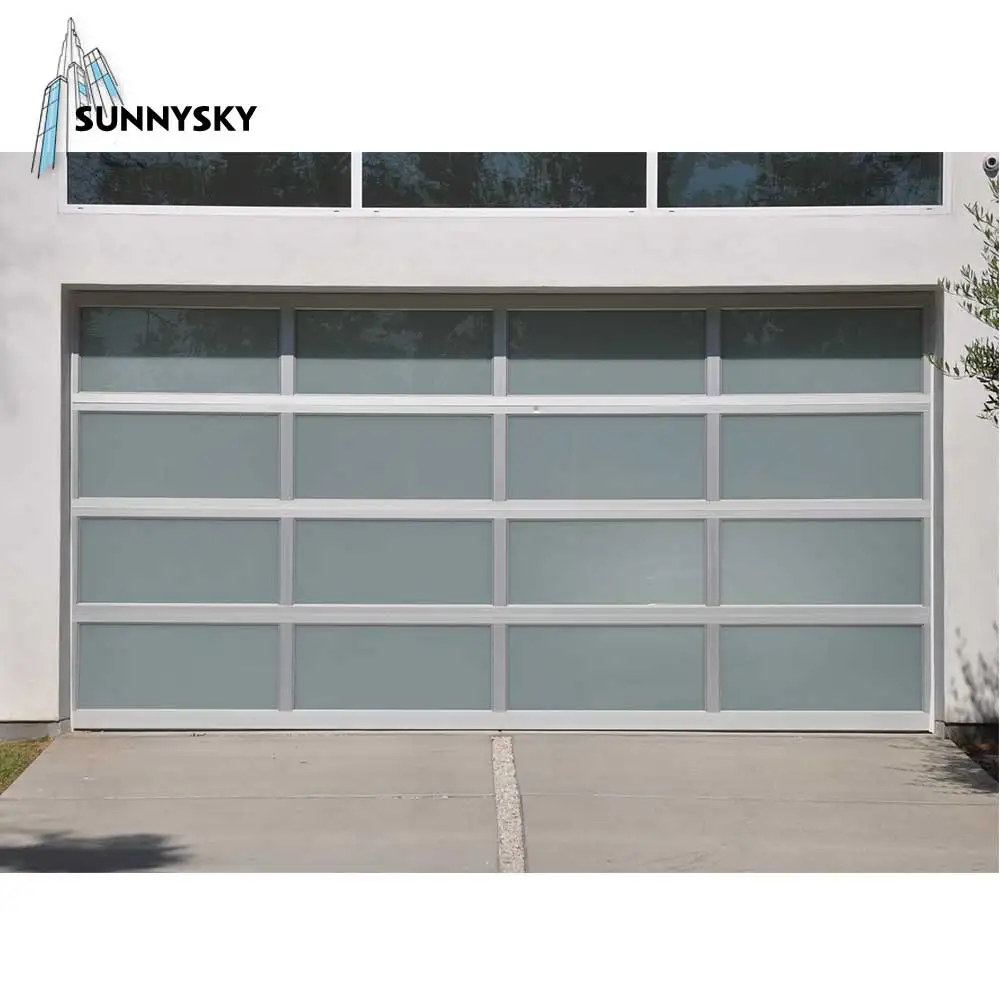 Shop & Home Sliding Aluminum Full View Glass Panel 12x7 Garage Doors