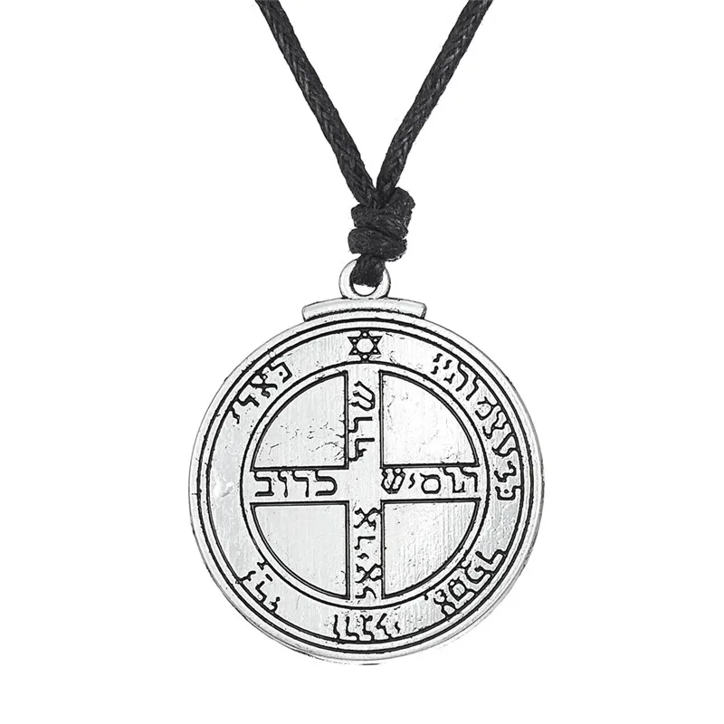 

Antique Silver Color Solomon Seal Pendant Jewellery Necklace Wiccan Jewelry, As picture