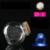 Flash Glass Bottle With LED Light Wood Lid Handmade craftwork