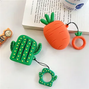 Cute 3D Cactus or Carrot Silicone Case Apple AirPods