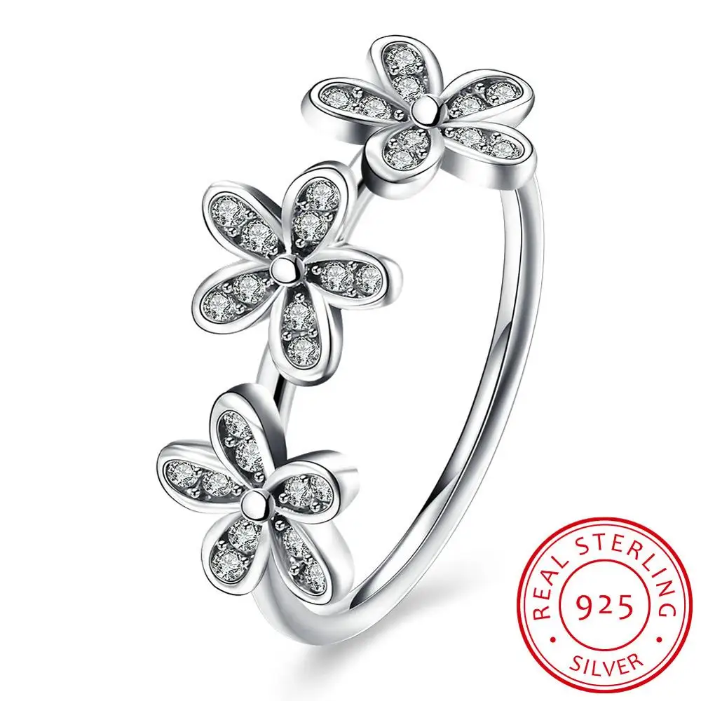 

Tryme Jewelry Authentic 925 Sterling Silver Dazzling Party Rings for Women Flower Compatible With Crystal Zircon Fine Jewelry R1, N/a