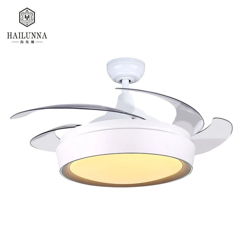 Hot Sale Home Decorative High Quality PVC LED Modern Invisible Ceiling Fan Light