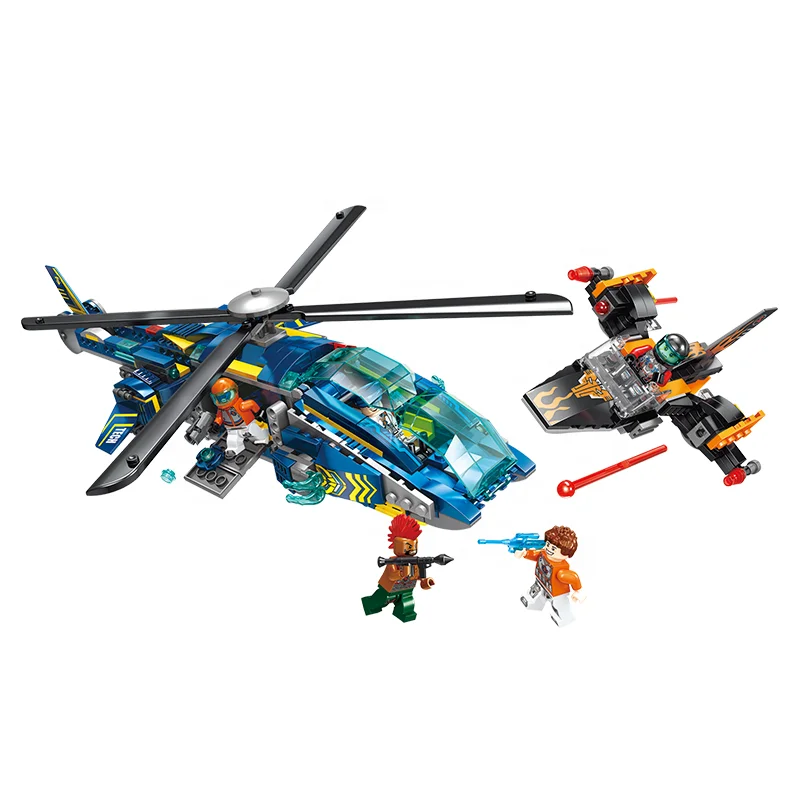 
LELE BROTHER Tech Police Building Bricks Helicopter Kids Educational DIY Blocks Toy 
