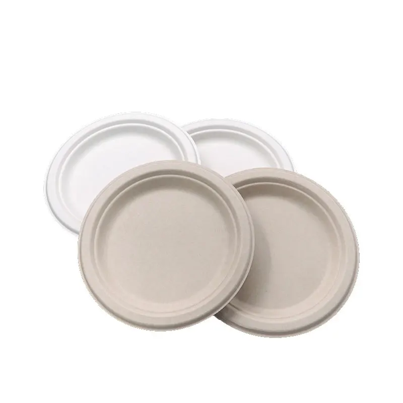 Party Plates biodegradable tableware sets Compostable 9 inch Paper Plate Good Prices Bamboo Fast Food Serving Container