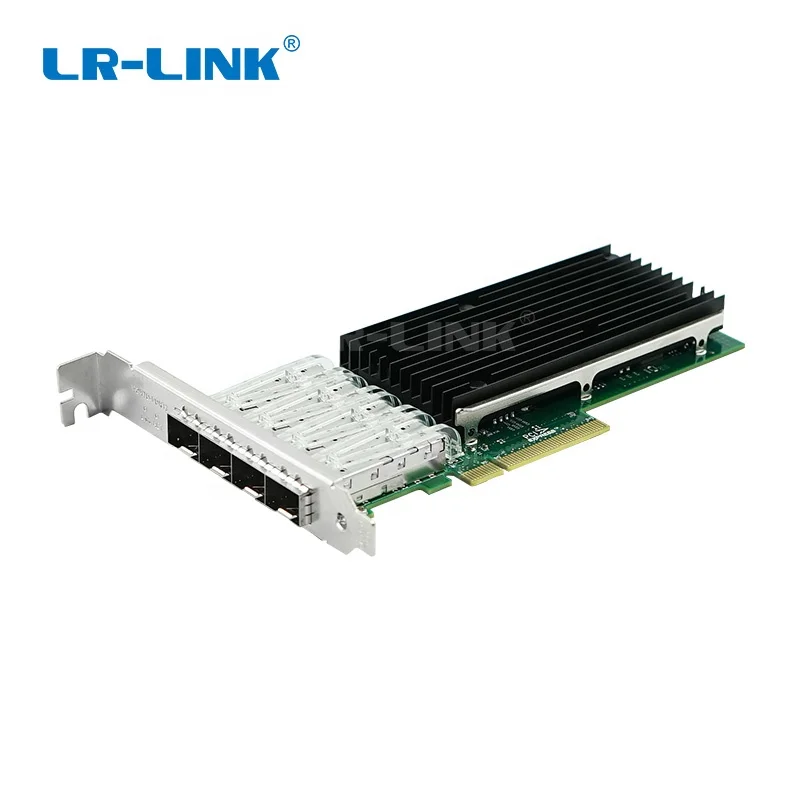 

PCIe 3.0 x8 4 Port 10G 4*SFP+ Fiber Optical Network Card 10G X710DA4 For Server, Green