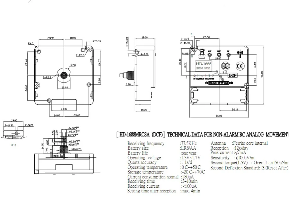 Clock Movements Wholesale Wwvb Dcf Msf Jjy Radio Controlled Quartz