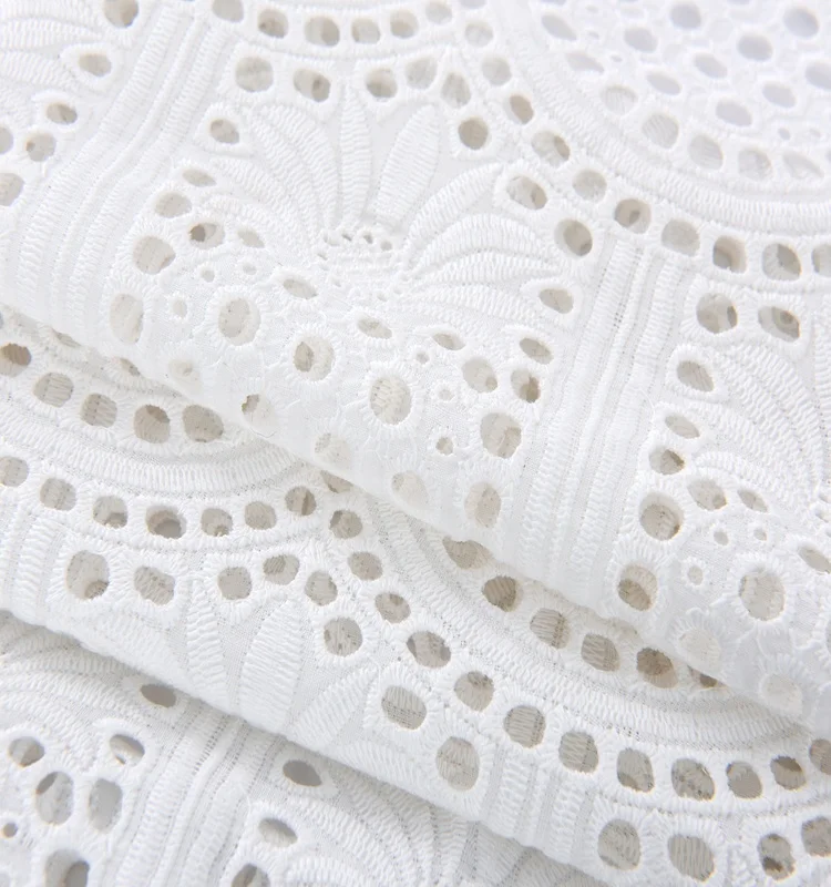 

embroidery lace cotton fabric on embroidered, White or dtm