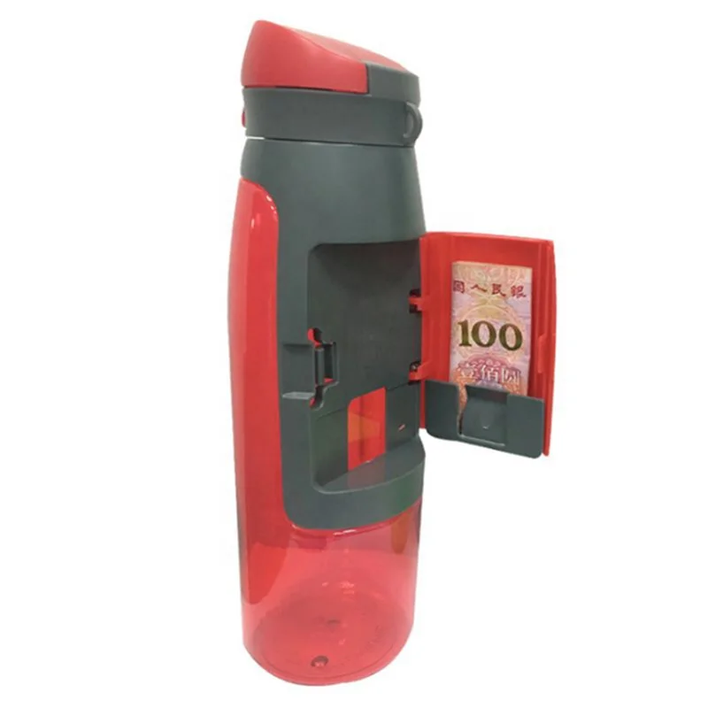 

2019 Best Selling Sports Products Wallet Water Bottle With Storage Compartments, The same color as picture