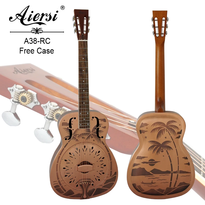 

Aiersi brand red rust O style Bell Brass blues slide Single Cone Resonator Guitar