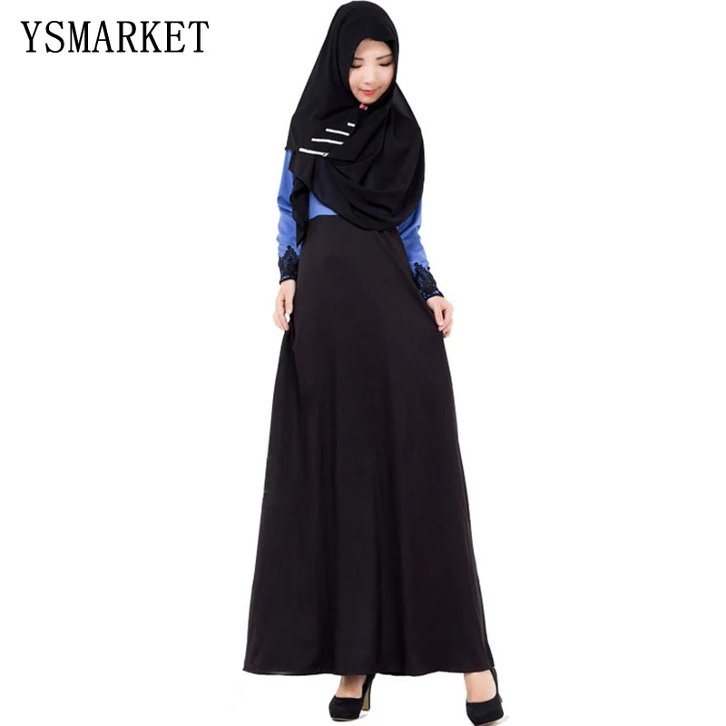 

Turkish Muslim Long sleeve Dress Islamic Abaya Women Thick Chiffon Clothing robe musulmane Dubai Kaftan vestidos longos Black, N/a
