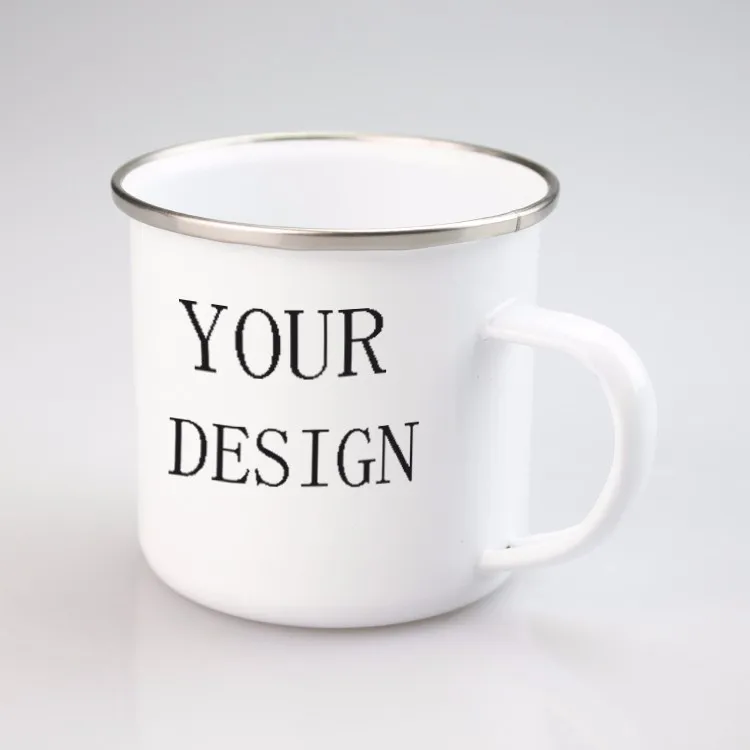 

Factory Wholesale Customized Printed Metal Enamel Mug For Sublimation, Super white
