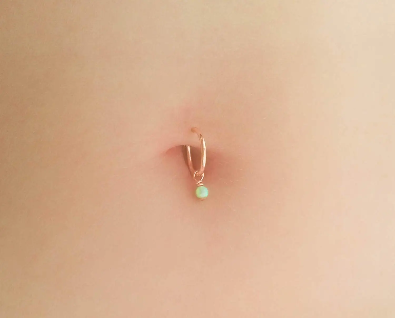 Intimation Fire Opal White Rhinestone Belly Button Navel Ring Body Jewelry Fits in Navel 14ga Cute Belly Ring