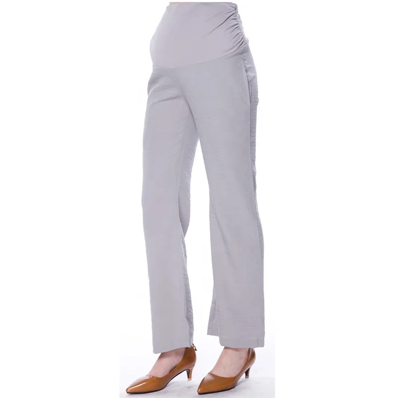 
Big Size Women Maternity Pregnant Palazzo Long Pants Belly Band Trousers Pregnancy Adjustable High Waist Cool Linen Fabric 