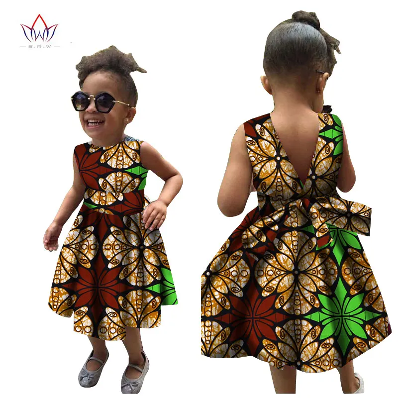 African Women Clothing kids dashiki Traditional cotton Dresses Matching Africa Print Dresses Children clothes BRW WYT22