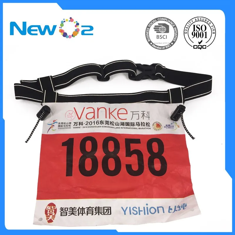 Reflective Running Number Bibs Holder Custom Race Number Belt With Gel Holders Bag Running