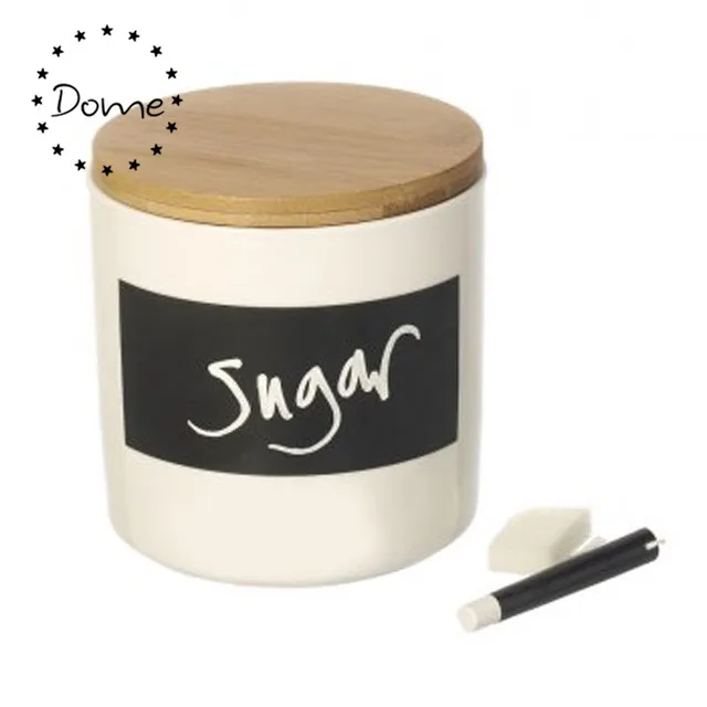 Chalkboard Label Bamboo Lid Ceramic Tea Coffee Sugar Canisters Buy Tea Coffee Sugar Canisters