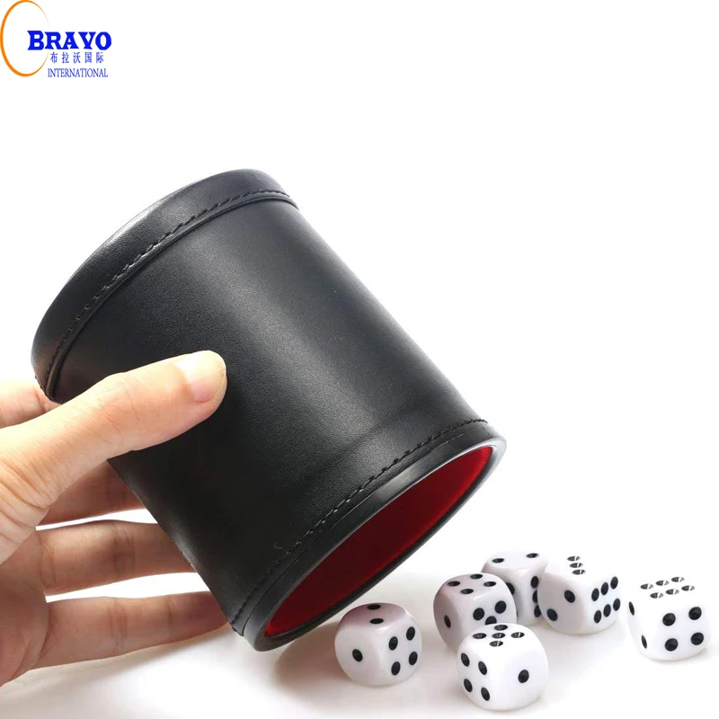 Pu Leather Liars Dice Cup Set With 6 Dot Dices Buy Liars Dice Cups,Pu