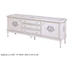 White fashionable classical solid wood TV stand cabinet luxury living room furniture rectangle white TV stand