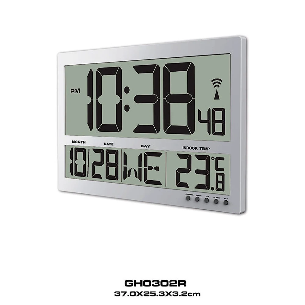 

Home improvement new silver large screen LED electric digital wall clock fashion creative mute wall clock, N/a
