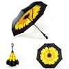 2019 promotional OEM printing logo double layer c handle reverse umbrella