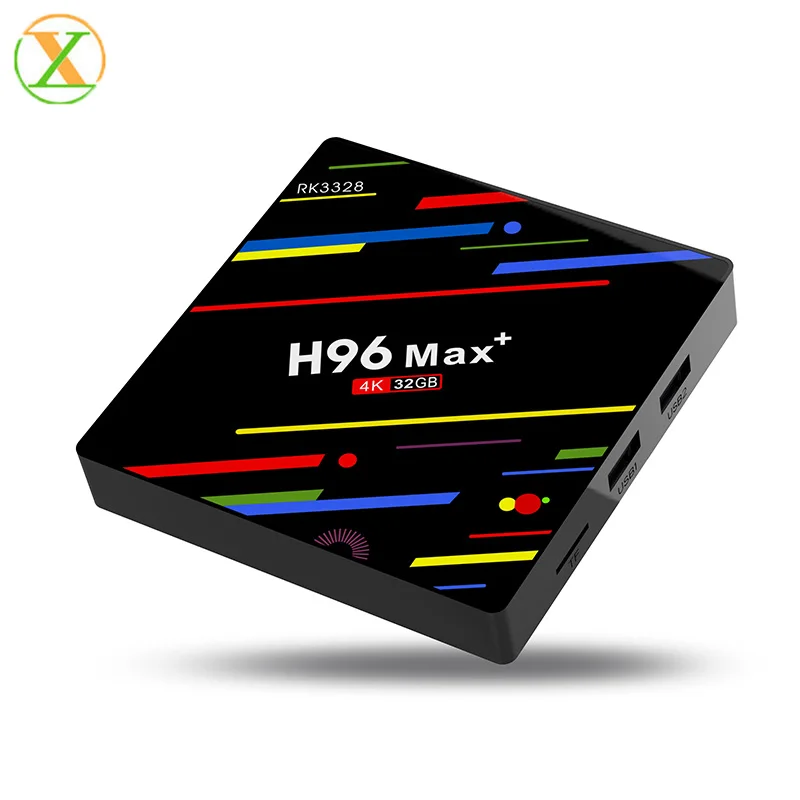 

Hot selling H96MAX plus 4GB DDR3 32GB eMMC set top box RK3328 Android 9.0 Smart TV Box H96 max plus, Black