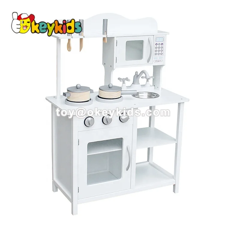 New Cheapest Children White Wooden Toy Kitchen Set For Wholesale
