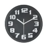 10'' Classic Black Color Wall Clock with 3D Big Arabic Numeral