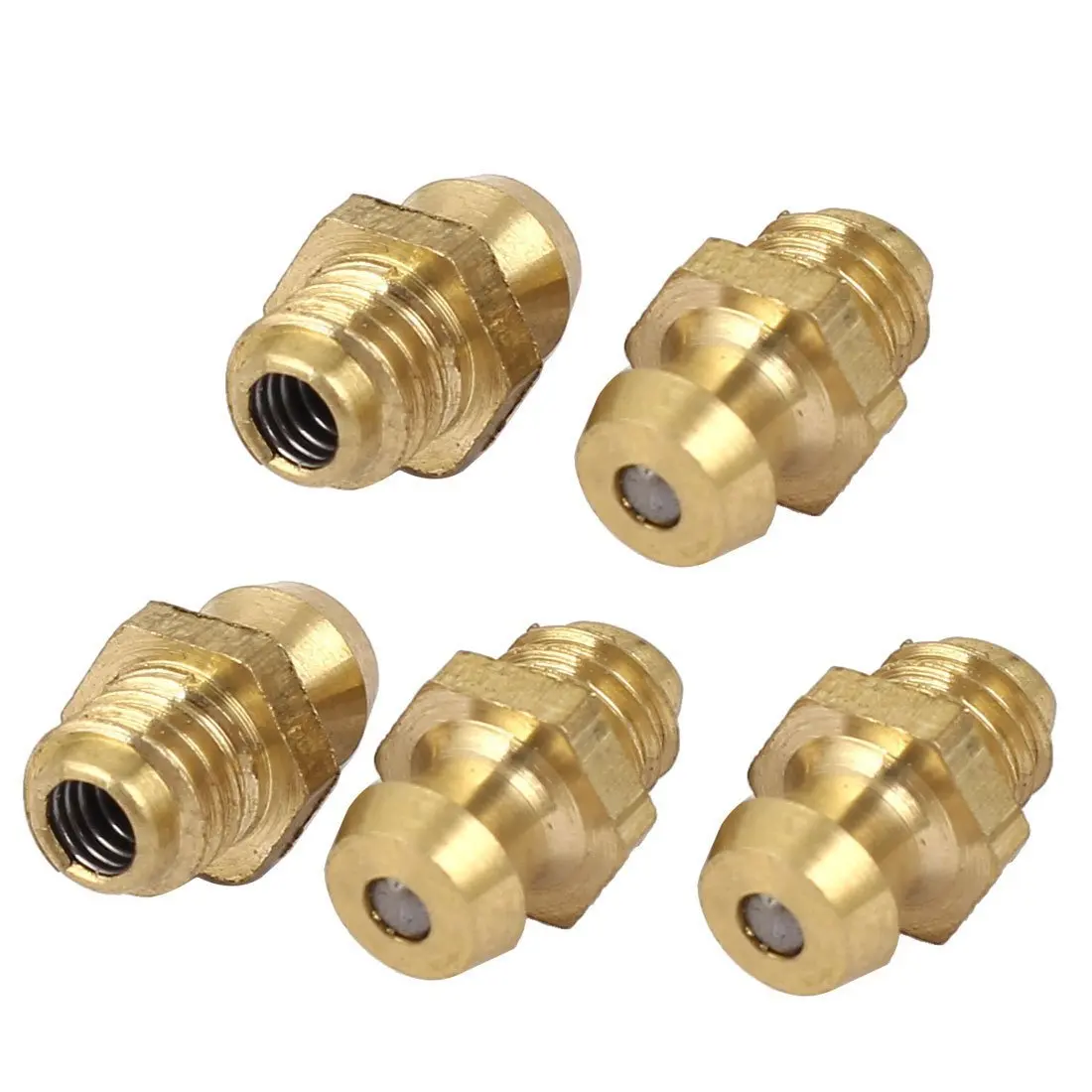 uxcell Brass 6mm Male Thread Hydraulic Grease Nipple 5Pcs