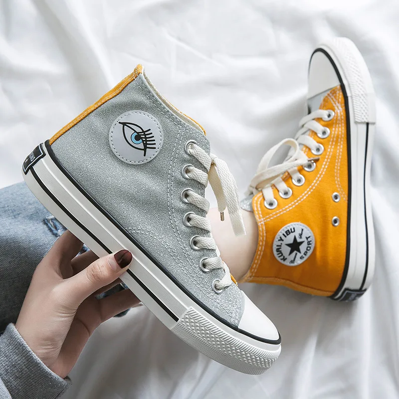 

EVERTOP Wholesale new design comfortable women shiny low top canvas shoes casual canvas vulcanizer shoes, As picture