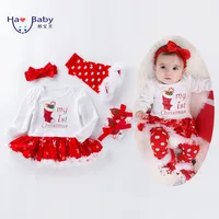 

Hao Baby Snowflake Romper Suit Cotton Long Sleeve Dress Newborn Baby Organic Cotton Clothes Sets Christmas Baby Clothes