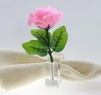 

cheaper square crystal napkin ring with flower vase ,wholesale napkin holder,