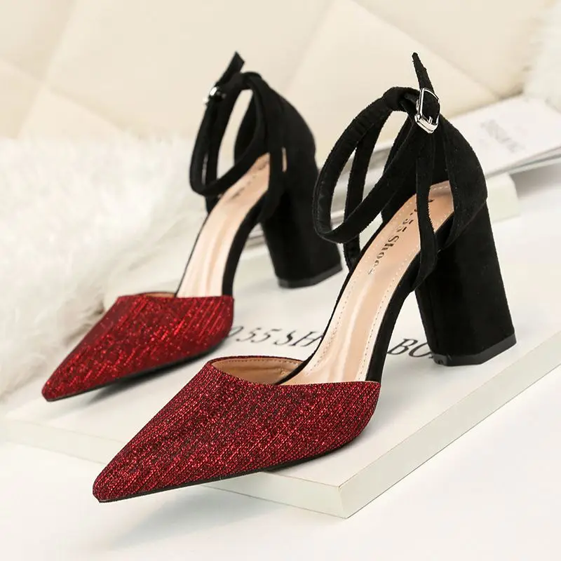 

high heels nightclub sexy women's single shoes with thick heels