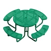 round picnic table bench with umbrella