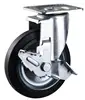 Japanese style 6 In. Swivel Brake Industrial Caster With Soft Rubber Wheel