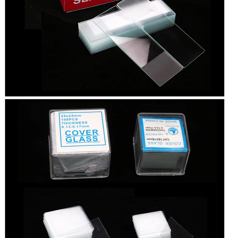 Single Frosted End Ground Edges Disposable Use Laboratory Microscope Slides And Cover Glass