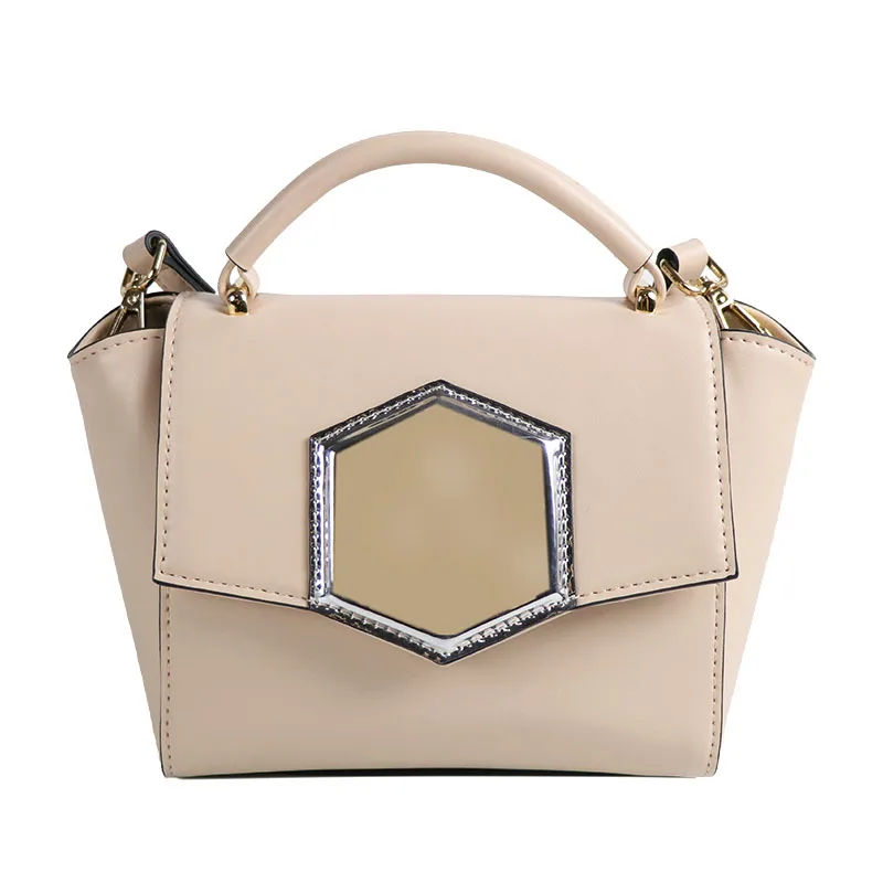 camel color leather handbag